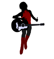 Female Musician Illustration Silhouette